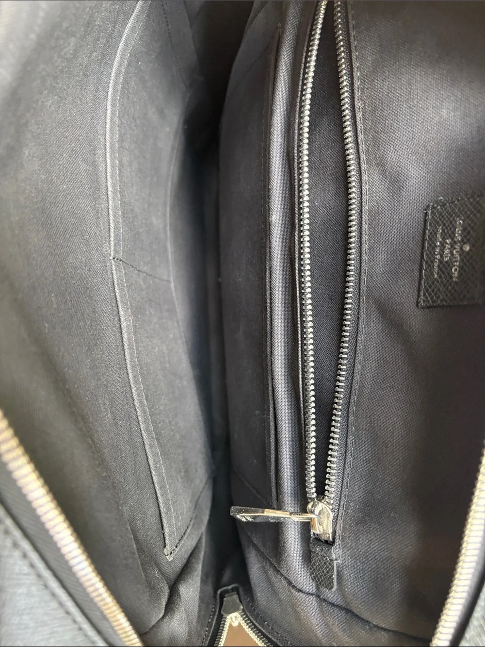 Louis Vuitton Men's Black Leather Backpack - Sleek Everyday Carry